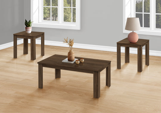 I 7862P Table Set - 3pcs Set / Dark Walnut - Furniture Depot (7881159344376)