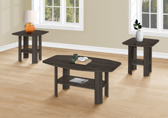 I 7873P Table Set - 3pcs Set / Brown Oak - Furniture Depot (7881159672056)