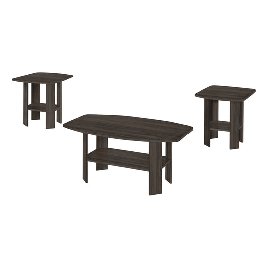 I 7873P Table Set - 3pcs Set / Brown Oak - Furniture Depot (7881159672056)