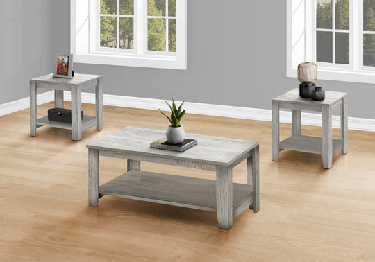 I 7880P Table Set - 3pcs Set / Industrial Grey - Furniture Depot