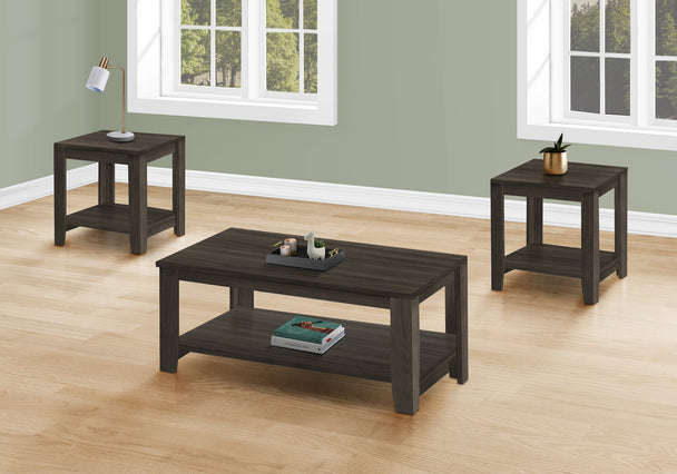 I 7883P Table Set - 3pcs Set / Brown Oak - Furniture Depot (7881160032504)