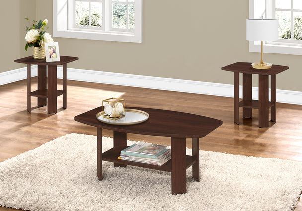 I 7923P Table Set - 3pcs Set / Cherry - Furniture Depot