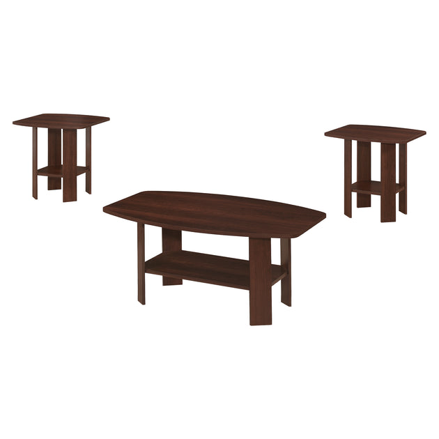I 7923P Table Set - 3pcs Set / Cherry - Furniture Depot