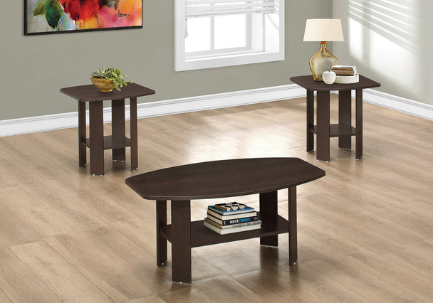 I 7924P Table Set - 3pcs Set / Espresso - Furniture Depot