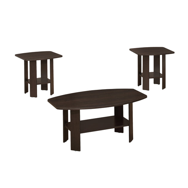 I 7924P Table Set - 3pcs Set / Espresso - Furniture Depot