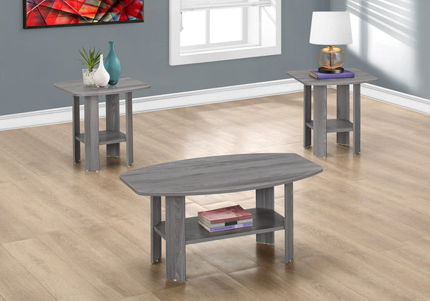 I 7925P Table Set - 3pcs Set / Grey - Furniture Depot