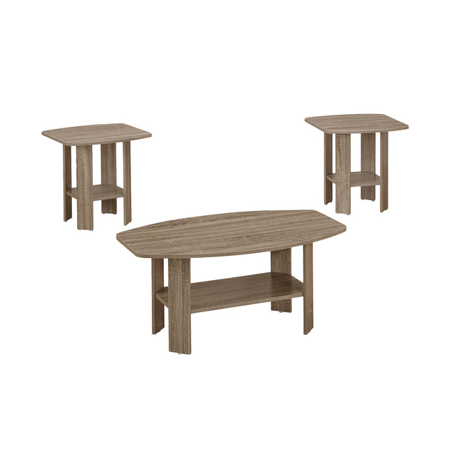 I 7927P Table Set - 3pcs Set / Dark Taupe - Furniture Depot (7881396781304)