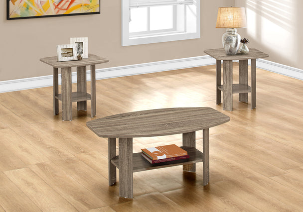 I 7927P Table Set - 3pcs Set / Dark Taupe - Furniture Depot (7881396781304)