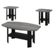 I 7928P Table Set - 3pcs Set / Black / Grey Top - Furniture Depot