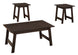 I 7930P Table Set - 3pcs Set / Espresso - Furniture Depot