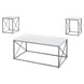 I 7951P Table Set - 3pcs Set / White / Silver Metal - Furniture Depot