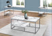 I 7963P Table Set - 3pcs Set / White Marble / Silver Metal - Furniture Depot