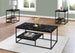 I 7964P Table Set - 3pcs Set / Black Marble / Black Metal - Furniture Depot