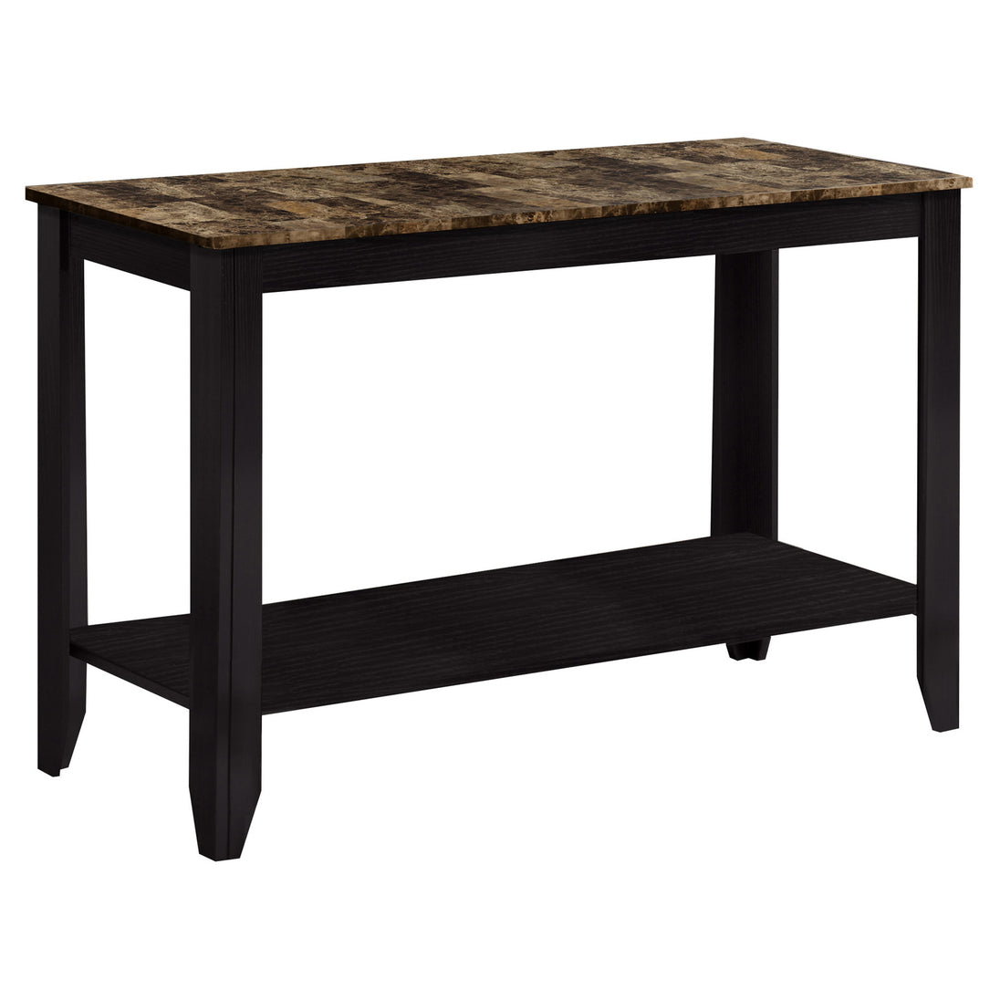 I 7983S Accent Table - 44"L / Espresso Marble Top - Furniture Depot