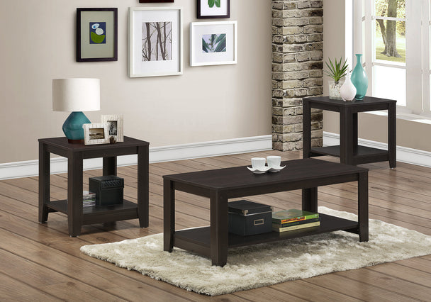 I 7990P Table Set - 3pcs Set / Espresso - Furniture Depot