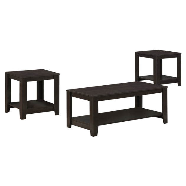 I 7990P Table Set - 3pcs Set / Espresso - Furniture Depot