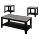 I 7992P Table Set - 3pcs Set / Black / Grey Top - Furniture Depot