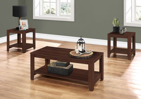 I 7993P Table Set - 3pcs Set / Cherry - Furniture Depot