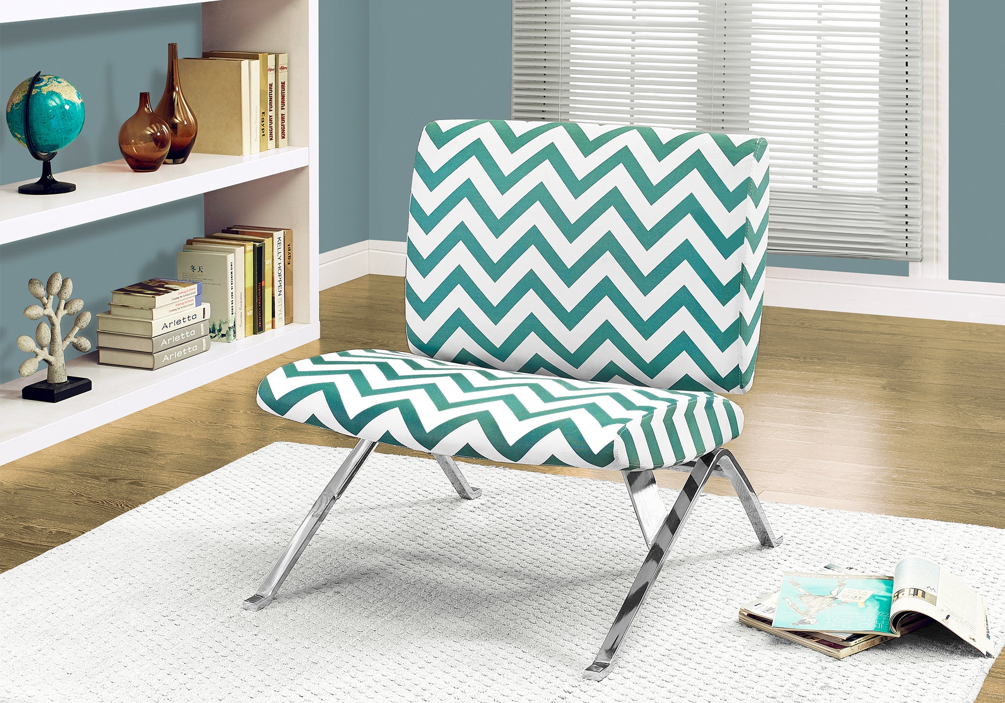 Accent chair best sale teal pattern