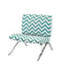 I 8136 Accent Chair - Teal " Chevron " Fabric / Chrome Metal - Furniture Depot