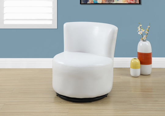 I 8153 Juvenile Chair - Swivel / White Leather-Look - Furniture Depot (7881163112696)