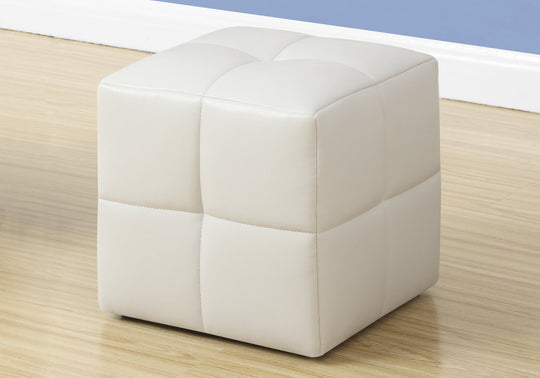 I 8161 Ottoman - 2pcs Set / Juvenile / White Leather-Look - Furniture Depot