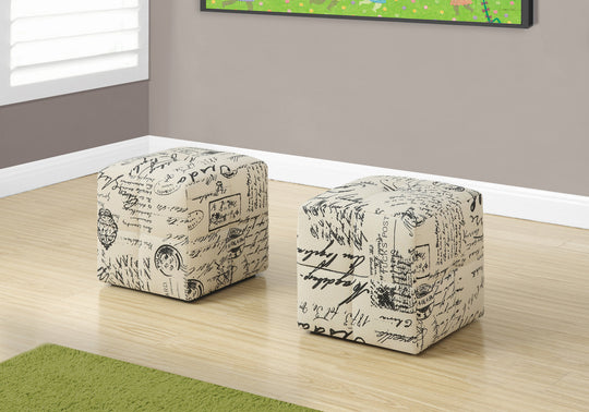 I 8162 Ottoman - 2pcs Set / Juvenile / Vintage French Fabric - Furniture Depot