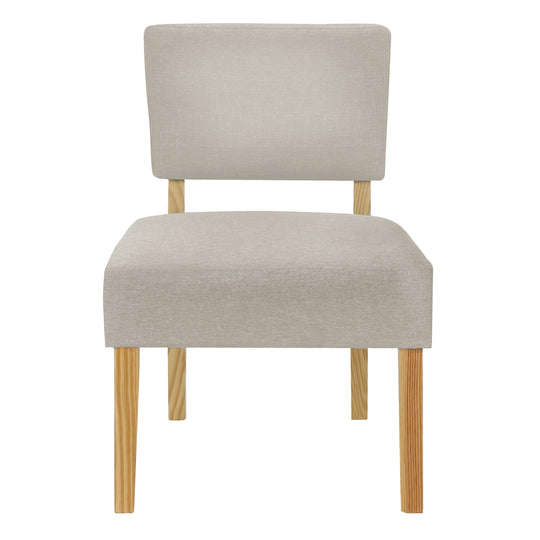 I 8272 Accent Chair - Taupe Fabric / Natural Wood Legs - Furniture Depot