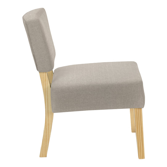 I 8272 Accent Chair - Taupe Fabric / Natural Wood Legs - Furniture Depot