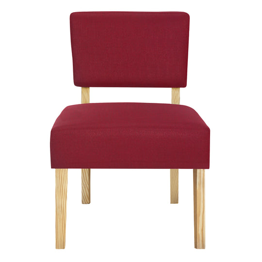 I 8295 Accent Chair - Red Fabric / Natural Wood Legs - Furniture Depot