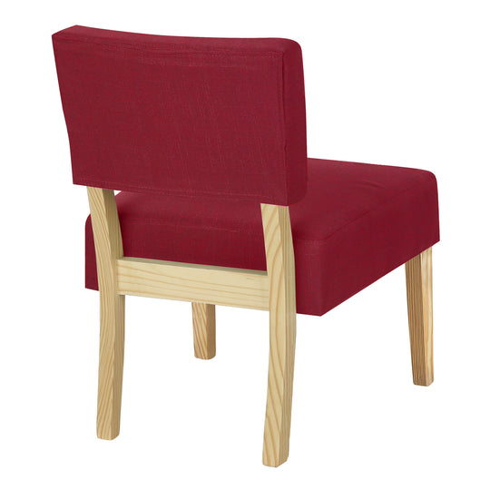 I 8295 Accent Chair - Red Fabric / Natural Wood Legs - Furniture Depot