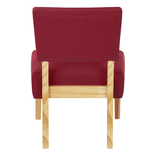 I 8295 Accent Chair - Red Fabric / Natural Wood Legs - Furniture Depot