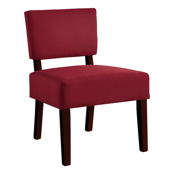 I 8295 Accent Chair - Red Fabric / Natural Wood Legs - Furniture Depot