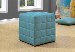 I 8897 Ottoman - Light Blue Linen-Look Fabric - Furniture Depot