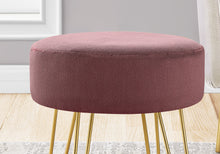 Load image into Gallery viewer, I 9001 Ottoman - Plum Fabric / Gold Metal Legs - Furniture Depot
