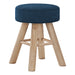 I 9011 Ottoman - Blue Velvet / Natural Wood Legs - Furniture Depot (7881166782712)