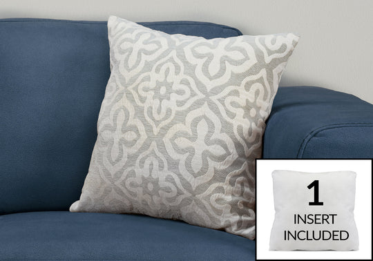 I 9214 Pillow - 18"X 18" / Light Grey Motif Design / 1pc - Furniture Depot (7881167470840)