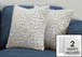 I 9215 Pillow - 18"X 18" / Light Grey Motif Design / 2pcs - Furniture Depot