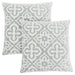 I 9215 Pillow - 18"X 18" / Light Grey Motif Design / 2pcs - Furniture Depot