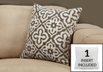 I 9216 Pillow - 18"X 18" / Dark Taupe Motif Design / 1pc - Furniture Depot (7881167601912)