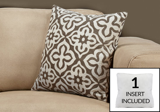 I 9216 Pillow - 18"X 18" / Dark Taupe Motif Design / 1pc - Furniture Depot (7881167601912)