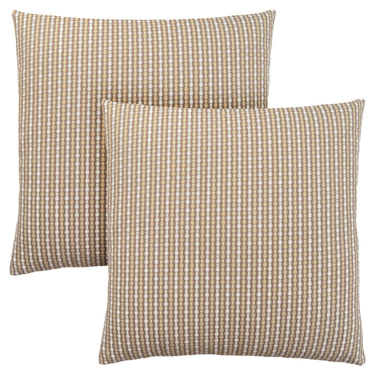 I 9229 Pillow - 18"X 18" / Light / Dark Taupe Abstract Dot/ 2pcs - Furniture Depot