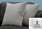 I 9237 Pillow - 18"X 18" / Light Grey / Black Abstract Dot/ 2pcs - Furniture Depot (7881168814328)