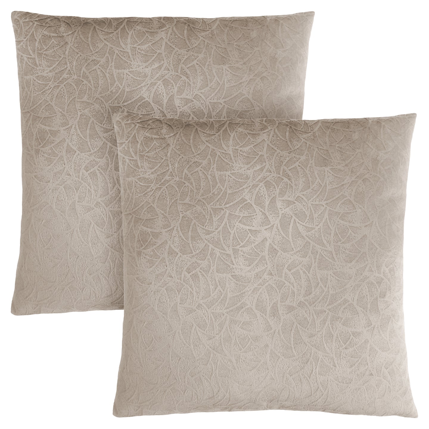 I 9255 Pillow - 18"X 18" / Taupe Floral Velvet / 2pcs - Furniture Depot