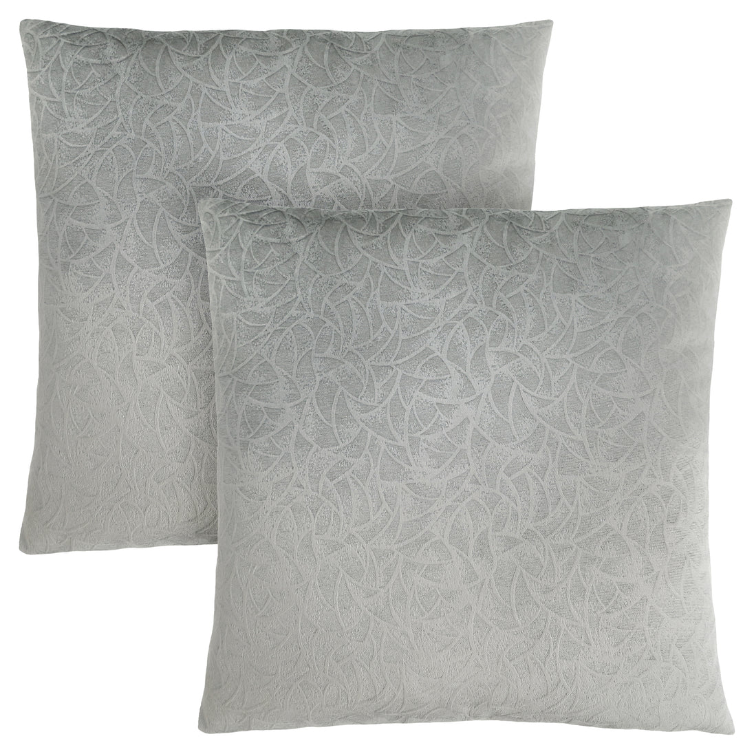 I 9257 Pillow - 18"X 18" / Light Grey Floral Velvet / 2pcs - Furniture Depot