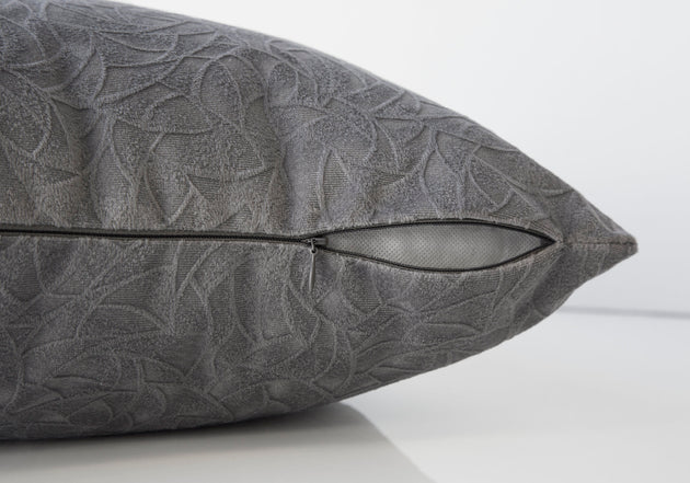 I 9258 Pillow - 18"X 18" / Dark Grey Floral Velvet / 1pc - Furniture Depot (7881169731832)