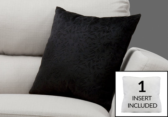 I 9266 Pillow - 18"X 18" / Black Floral Velvet / 1pc - Furniture Depot