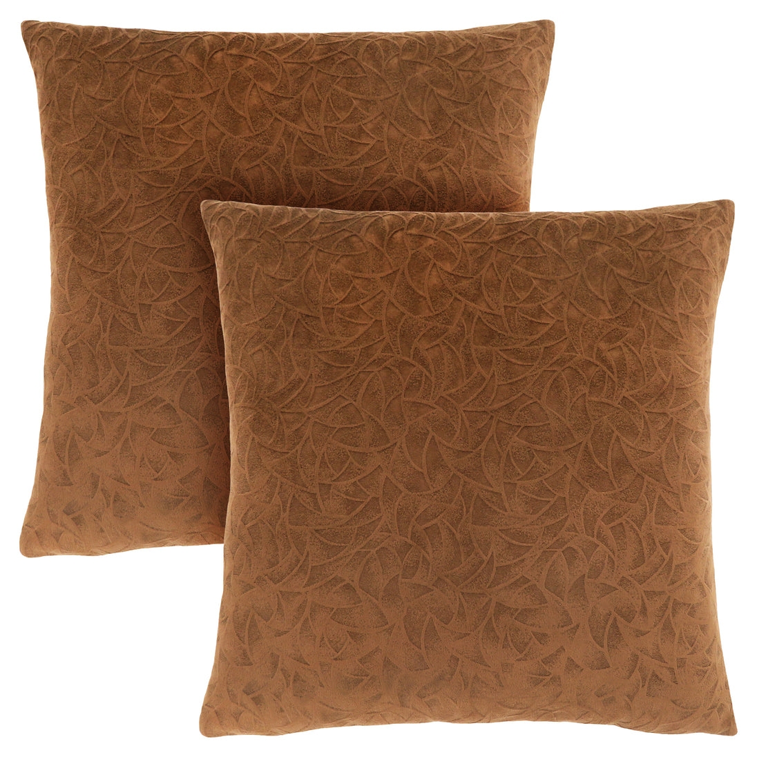 I 9269 Pillow - 18"X 18" / Light Brown Floral Velvet / 2pcs - Furniture Depot