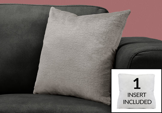 I 9272 Pillow - 18"X 18" / Grey Mosaic Velvet / 1pc - Furniture Depot