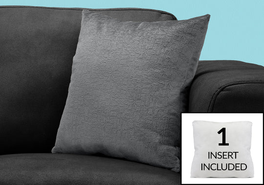 I 9274 Pillow - 18"X 18" / Dark Grey Mosaic Velvet / 1pc - Furniture Depot (7881170813176)